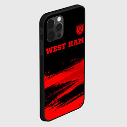 Чехол для iPhone 12 Pro West Ham - red gradient посередине, цвет: 3D-черный — фото 2
