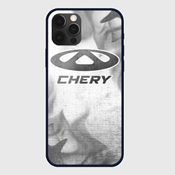 Чехол для iPhone 12 Pro Chery - white gradient, цвет: 3D-черный