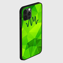 Чехол для iPhone 12 Pro Arctic Monkeys green poly, цвет: 3D-черный — фото 2