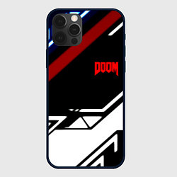 Чехол для iPhone 12 Pro Doom steel geometry, цвет: 3D-черный