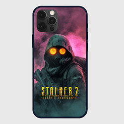 Чехол для iPhone 12 Pro Stalker 2 радиоактивный дым, цвет: 3D-черный