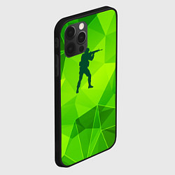 Чехол для iPhone 12 Pro Counter Strike green poly, цвет: 3D-черный — фото 2