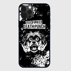 Чехол для iPhone 12 Pro Five Finger Death Punch рок пес, цвет: 3D-черный