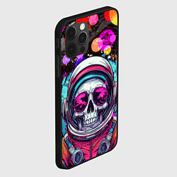 Чехол для iPhone 12 Pro Космонавт скелет в космосе, цвет: 3D-черный — фото 2