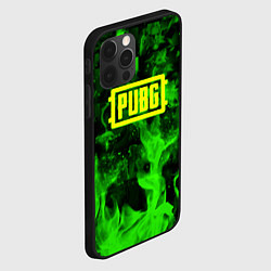 Чехол для iPhone 12 Pro PUBG green fire game, цвет: 3D-черный — фото 2