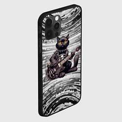 Чехол для iPhone 12 Pro Чёрный кот играет на гитаре - нейроарт, цвет: 3D-черный — фото 2