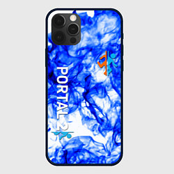 Чехол для iPhone 12 Pro Portal 2 flame blue, цвет: 3D-черный