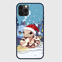 Чехол для iPhone 12 Pro Новогодняя милая песочная змейка 2025, цвет: 3D-черный