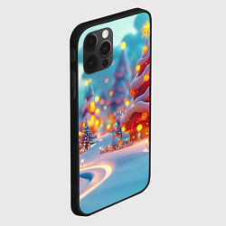 Чехол для iPhone 12 Pro Объемные новогодние елки, цвет: 3D-черный — фото 2