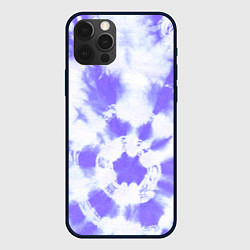 Чехол для iPhone 12 Pro Фиолетовый арт тай дай, цвет: 3D-черный