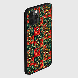 Чехол для iPhone 12 Pro Остролистный падуб и золотые шары, цвет: 3D-черный — фото 2