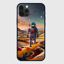 Чехол для iPhone 12 Pro Космонавт на красочной планете, цвет: 3D-черный