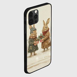 Чехол для iPhone 12 Pro Зайчата идут на новый год, цвет: 3D-черный — фото 2