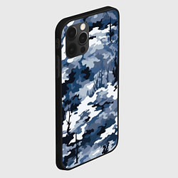 Чехол для iPhone 12 Pro Камуфляж серо синий, цвет: 3D-черный — фото 2
