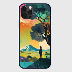 Чехол для iPhone 12 Pro На природе абстракция, цвет: 3D-черный