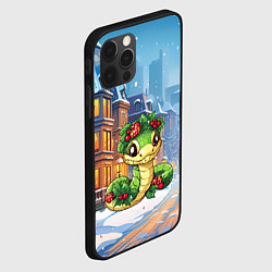 Чехол для iPhone 12 Pro Змейка новогодний антураж, цвет: 3D-черный — фото 2