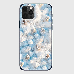 Чехол для iPhone 12 Pro Мороз и солнце - еловые шишки, цвет: 3D-черный