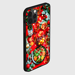 Чехол для iPhone 12 Pro Новогодний праздничный стол, цвет: 3D-черный — фото 2