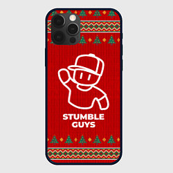 Чехол для iPhone 12 Pro Stumble Guys new year, цвет: 3D-черный