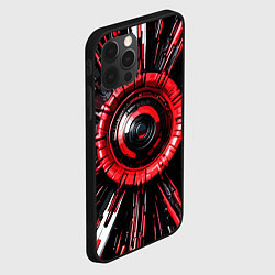 Чехол для iPhone 12 Pro Чёрно-красная сфера киберпанк, цвет: 3D-черный — фото 2