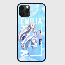 Чехол для iPhone 12 Pro Эмилия Re:Zero, цвет: 3D-черный