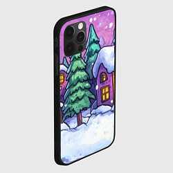 Чехол для iPhone 12 Pro Новогодний мультяшный двор, цвет: 3D-черный — фото 2