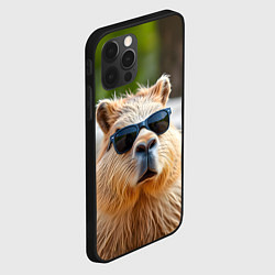 Чехол для iPhone 12 Pro Модная капибара в темных очках, цвет: 3D-черный — фото 2