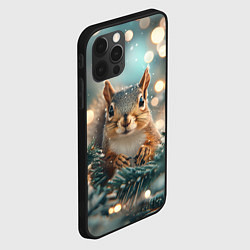 Чехол для iPhone 12 Pro Новогодняя белочка в елочке, цвет: 3D-черный — фото 2