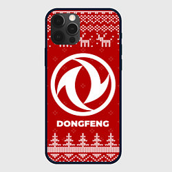 Чехол для iPhone 12 Pro Новогодний Dongfeng с оленями, цвет: 3D-черный