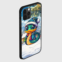 Чехол для iPhone 12 Pro Новогодняя милая змейка, цвет: 3D-черный — фото 2