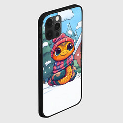 Чехол для iPhone 12 Pro Милая новогодняя змейка 2025, цвет: 3D-черный — фото 2