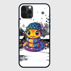 Чехол для iPhone 12 Pro Новогодняя змейка 2025 год, цвет: 3D-черный