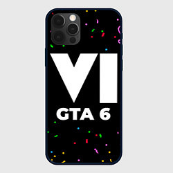 Чехол для iPhone 12 Pro GTA 6 конфети, цвет: 3D-черный