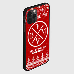 Чехол для iPhone 12 Pro Новогодний Bullet For My Valentine с оленями, цвет: 3D-черный — фото 2