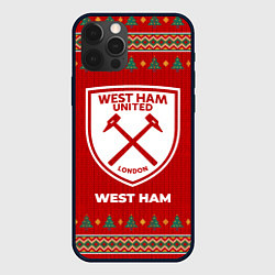 Чехол для iPhone 12 Pro West Ham new year, цвет: 3D-черный