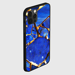 Чехол для iPhone 12 Pro A gold mineral in a blue stone, цвет: 3D-черный — фото 2