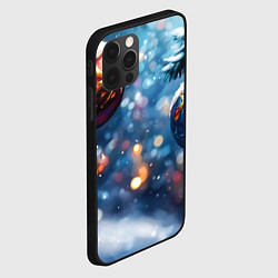 Чехол для iPhone 12 Pro Новогодние шары на ветках, цвет: 3D-черный — фото 2