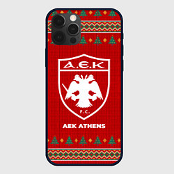 Чехол для iPhone 12 Pro AEK Athens new year, цвет: 3D-черный