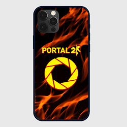 Чехол для iPhone 12 Pro Portal flame steel, цвет: 3D-черный