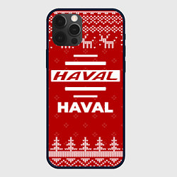 Чехол для iPhone 12 Pro Новогодний Haval с оленями, цвет: 3D-черный