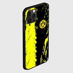 Чехол для iPhone 12 Pro Borussia краски текстура, цвет: 3D-черный — фото 2