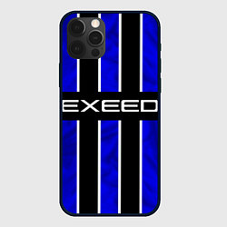 Чехол для iPhone 12 Pro Exeed - синие полосы, цвет: 3D-черный