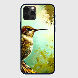Чехол для iPhone 12 Pro Колибри птичка, цвет: 3D-черный