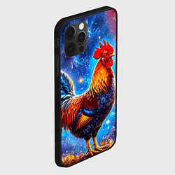 Чехол для iPhone 12 Pro Петух в космосе, цвет: 3D-черный — фото 2