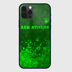 Чехол для iPhone 12 Pro AEK Athens - green gradient посередине, цвет: 3D-черный