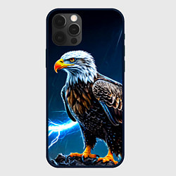 Чехол для iPhone 12 Pro Орел и молния, цвет: 3D-черный