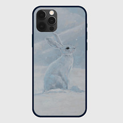 Чехол для iPhone 12 Pro Заяц среди снега, цвет: 3D-черный