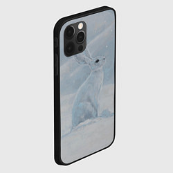 Чехол для iPhone 12 Pro Заяц среди снега, цвет: 3D-черный — фото 2