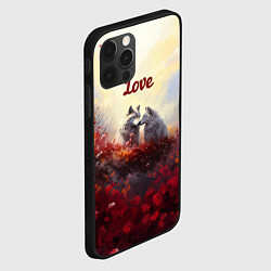 Чехол для iPhone 12 Pro Love волк и волчица, цвет: 3D-черный — фото 2