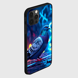 Чехол для iPhone 12 Pro Голубь и разряды молний, цвет: 3D-черный — фото 2